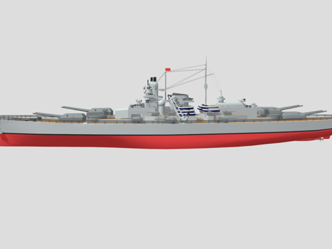  德国俾斯麦战列舰3d模型 