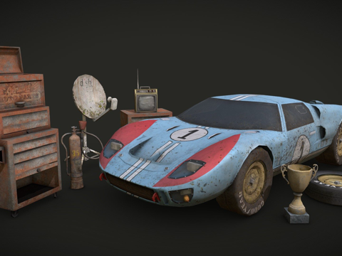  DAE 5完成道具-森林独行侠与赛车3d模型 