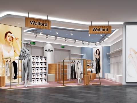 高档品牌女装男装店 最新全套 效果图 施工图设计cad施工图