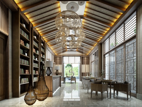  中式餐厅 主题餐厅 餐桌 餐椅 饭店3d模型 