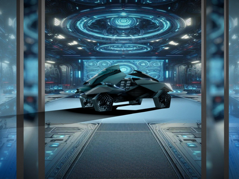  未来主义悬浮汽车3d模型 