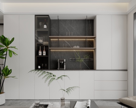  现代餐边柜装饰柜3d模型 