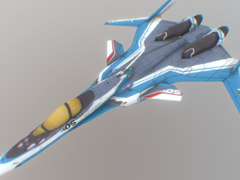  VF-31J-C超时空要塞三角洲纸模型-非高清3d模型 