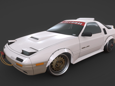  马自达 RX-7 FC 近未来改装3d模型 