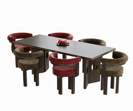  现代餐桌椅3d模型 