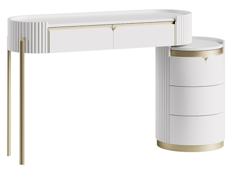  现代简约轻奢梳妆台 梳妆台 简约梳妆台  卧室梳妆台3d模型 