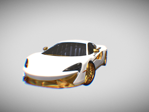  迈凯轮白色配金色3d模型 