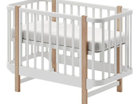  现代简约儿童床 单人床 婴儿床3d模型 