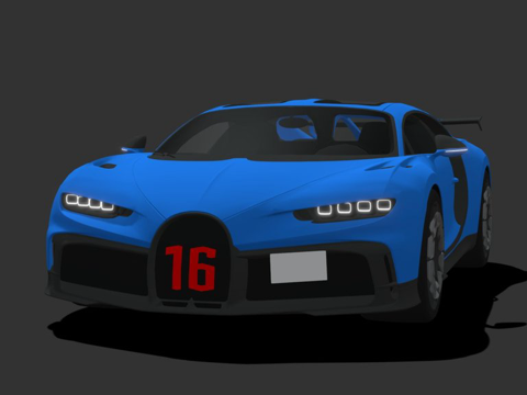  卡通-布加迪凯龙Pur Spor3d模型 