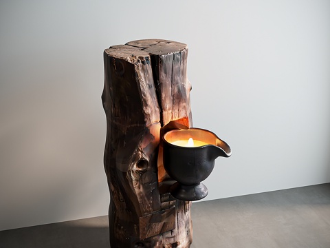  侘寂风落地灯3d模型 