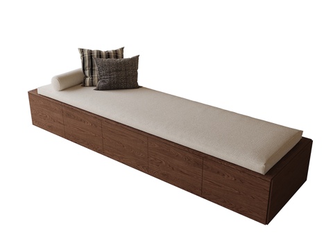 现代飘窗垫su模型