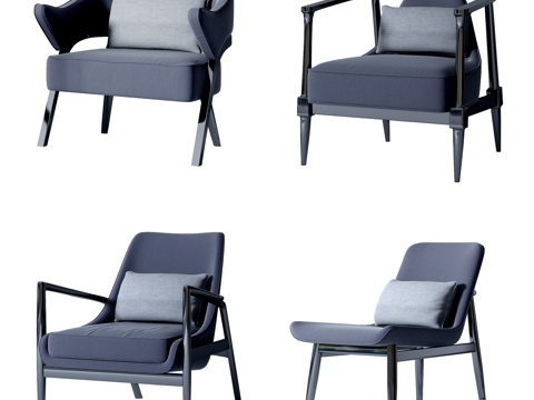  新中式单椅组合3d模型 