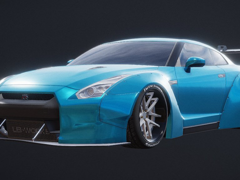  日产GTR R35自由行走3d模型 