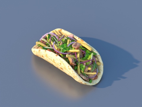  菜卷 卷饼 食物 食品3d模型 