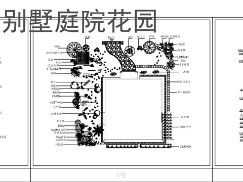 别墅庭院景观花园cad施工图