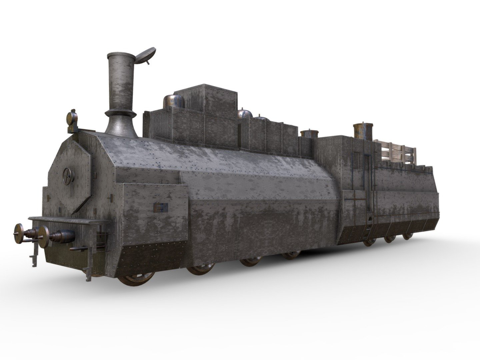  苏联装甲火车机车3d模型 