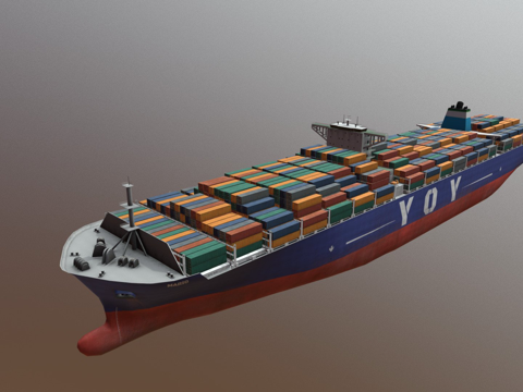  集装箱船3d模型 