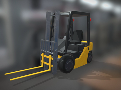  带装备的叉车3d模型 