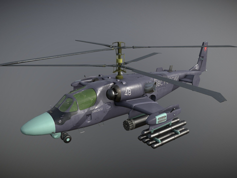  卡-52短吻鳄俄罗斯直升机卡莫夫3d模型 