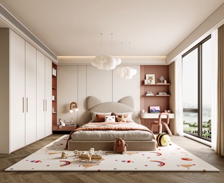  现代儿童房3d模型 