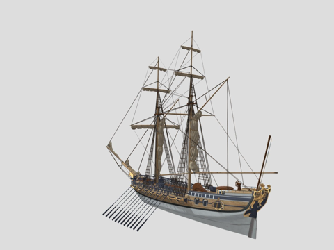  瑞典皇家纵帆船游艇安菲翁3d模型 