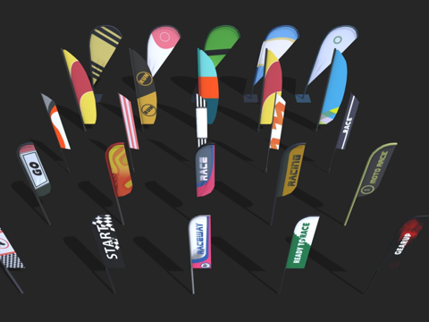  赛车旗帜53d模型 