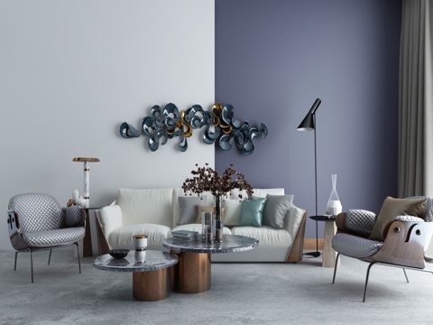  现代沙发茶几3d模型 