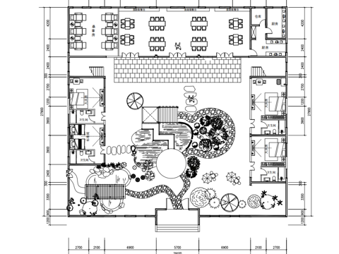 两层酒店民宿平面图cad施工图