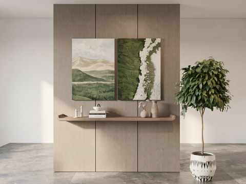 现代北欧装饰挂画su模型