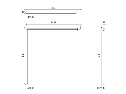 电动卷帘 管状电机卷帘 电动卷式百叶 滚筒式电动帘cad施工图
