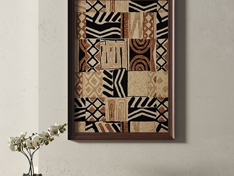  中古，复古，装饰画3d模型 