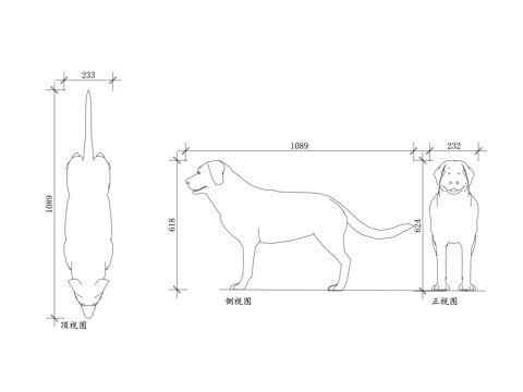 狗狗 家犬 宠物狗 犬只 伴侣犬cad施工图