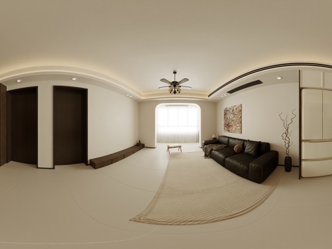 奶油风客餐厅卧室厨房卫生间