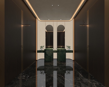  公共洗手间 盥洗间 卫生间前室3d模型 