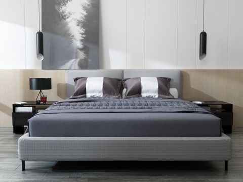  现代床具组合3d模型 