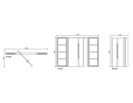 旋转门 回旋门 转门 自动旋转门 智能旋转门cad施工图