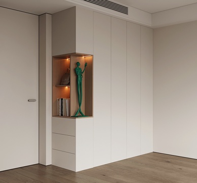  现代定制衣柜 转角开放格衣柜 平开门衣柜3d模型 