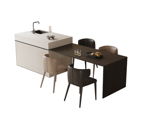 现代餐桌椅su模型