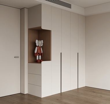 现代定制衣柜 转角开放格衣柜 平开门衣柜su模型