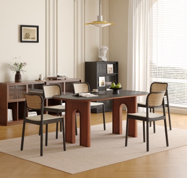  法式复古餐桌椅  实木餐桌椅3d模型 