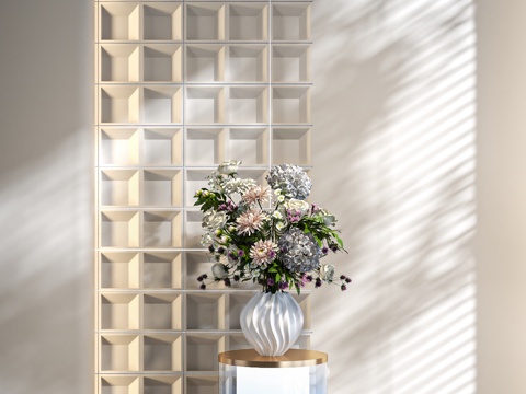  现代 花瓶花卉 玄关摆件 绿植景观 植物3d模型 