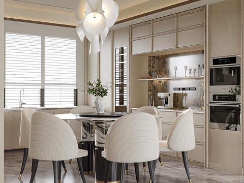  现代餐厅3d模型 