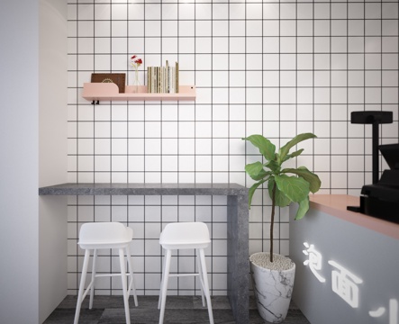  现代泡面小食堂 快餐3d模型 