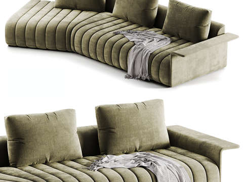  现代多人沙发3d模型 