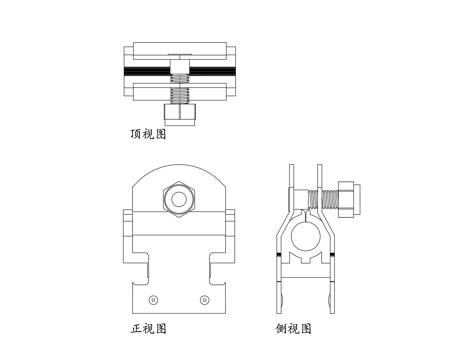 线卡 线扣 电线固定夹 导线固定扣 线缆夹cad施工图