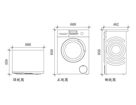 博世滚筒洗衣机 博世变频洗衣机 博世全自动洗衣机 博世嵌入式cad施工图