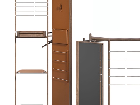 现代衣帽架su模型