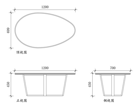鹅蛋桌 卵形桌 椭圆蛋桌 蛋形茶几 蛋形餐桌cad施工图