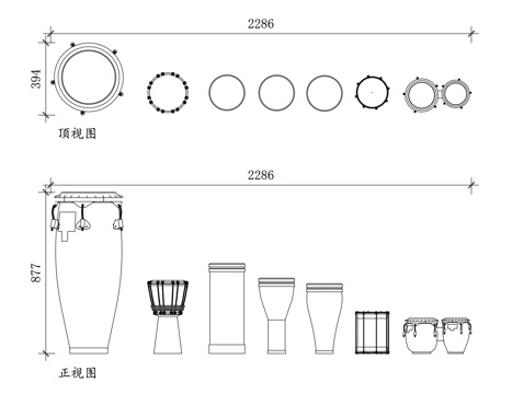 敲击乐器 节奏乐器 打击乐 击打乐器 敲击乐cad施工图