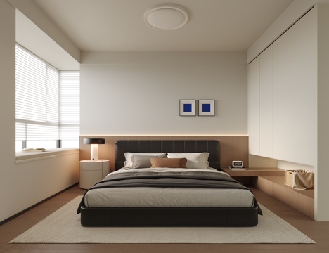 现代卧室 次卧室su模型